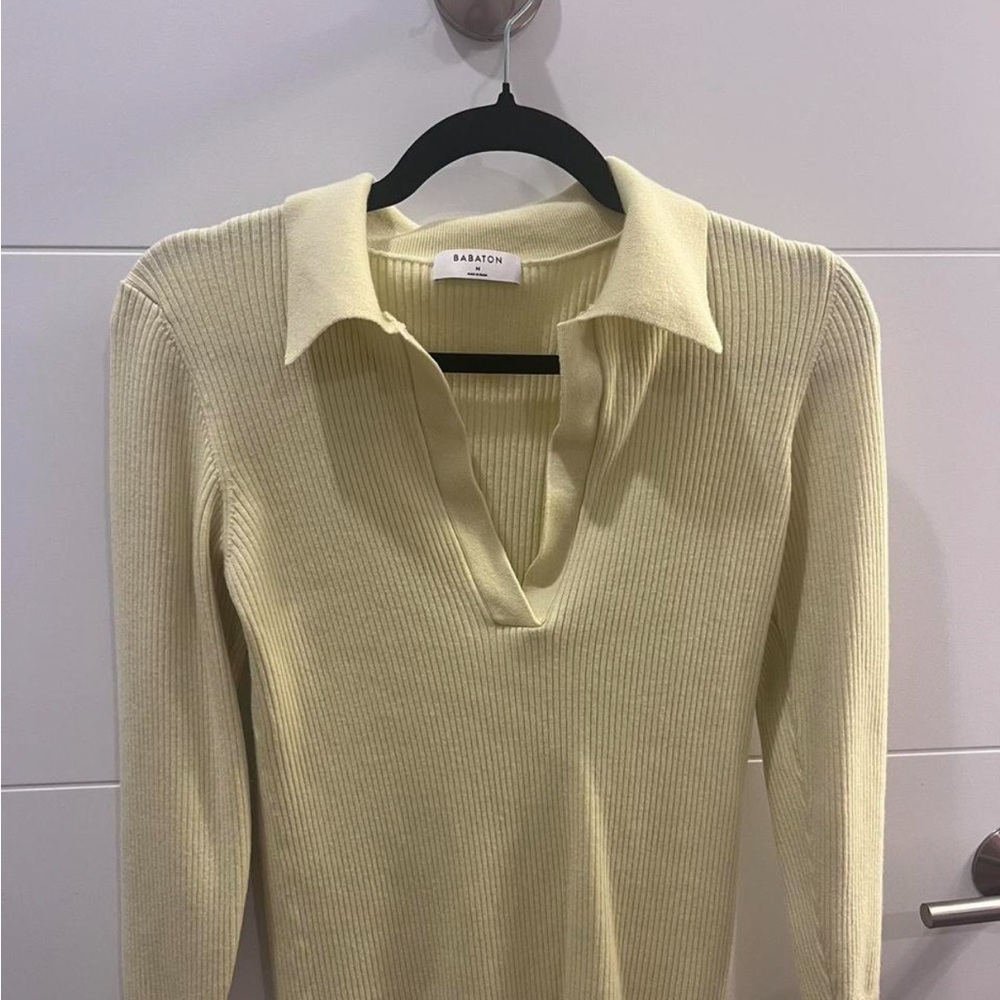 Aritzia babaton Merino Wool Blend Sweater in yellow